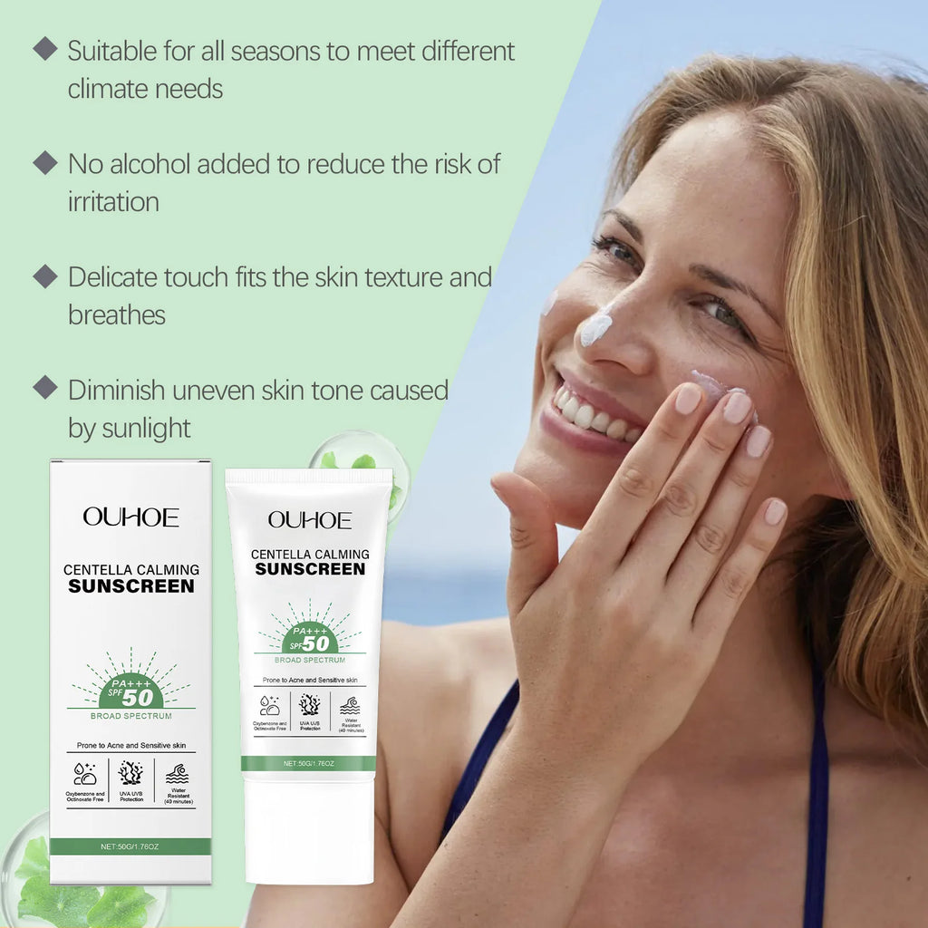 SPF 50 Facial Sunscreen Anti Sunlight Defense UV Rays Improve Dry Prevent Sunburn Summer Waterproof Soothing Centella Sunscreen Zpaxo