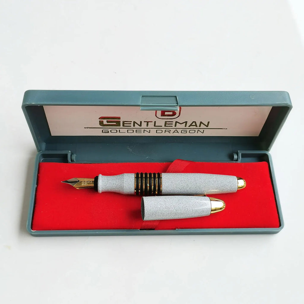 Dandong Nineties Jinlong White Fat Fountain Pen Soviet Union Pure Copper Coated Tip Zpaxo