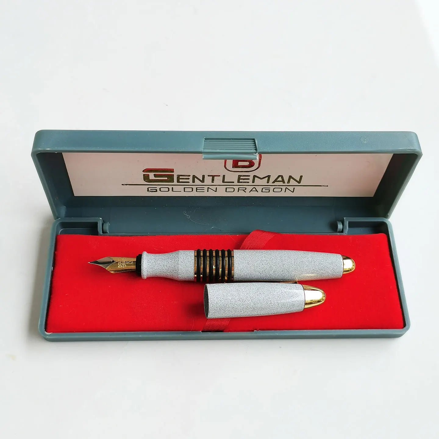 Dandong Nineties Jinlong White Fat Fountain Pen Soviet Union Pure Copper Coated Tip Zpaxo