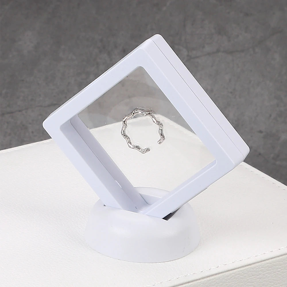 5Pcs Floating Display Case Frame Ring Necklace Earring Packaging Box Jewelry Coin Display Stand Holder Zpaxo
