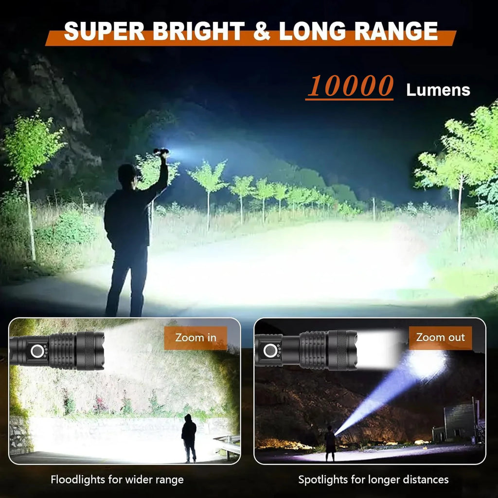P50 LED Tactical Flashlight | Rechargeable Zoomable Torch