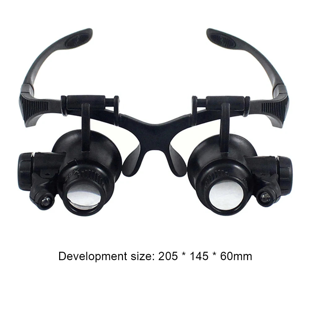 2XLED Watch Jeweler Repair Magnifier Head-mounted Headband Adjustable