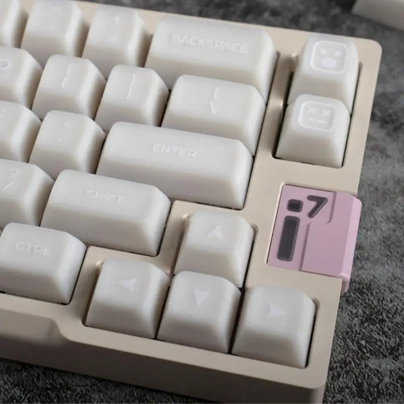 652F 142Keys White Jade Like Keycaps Profile Double Shot PBT For Mechanical Keyboards Zpaxo