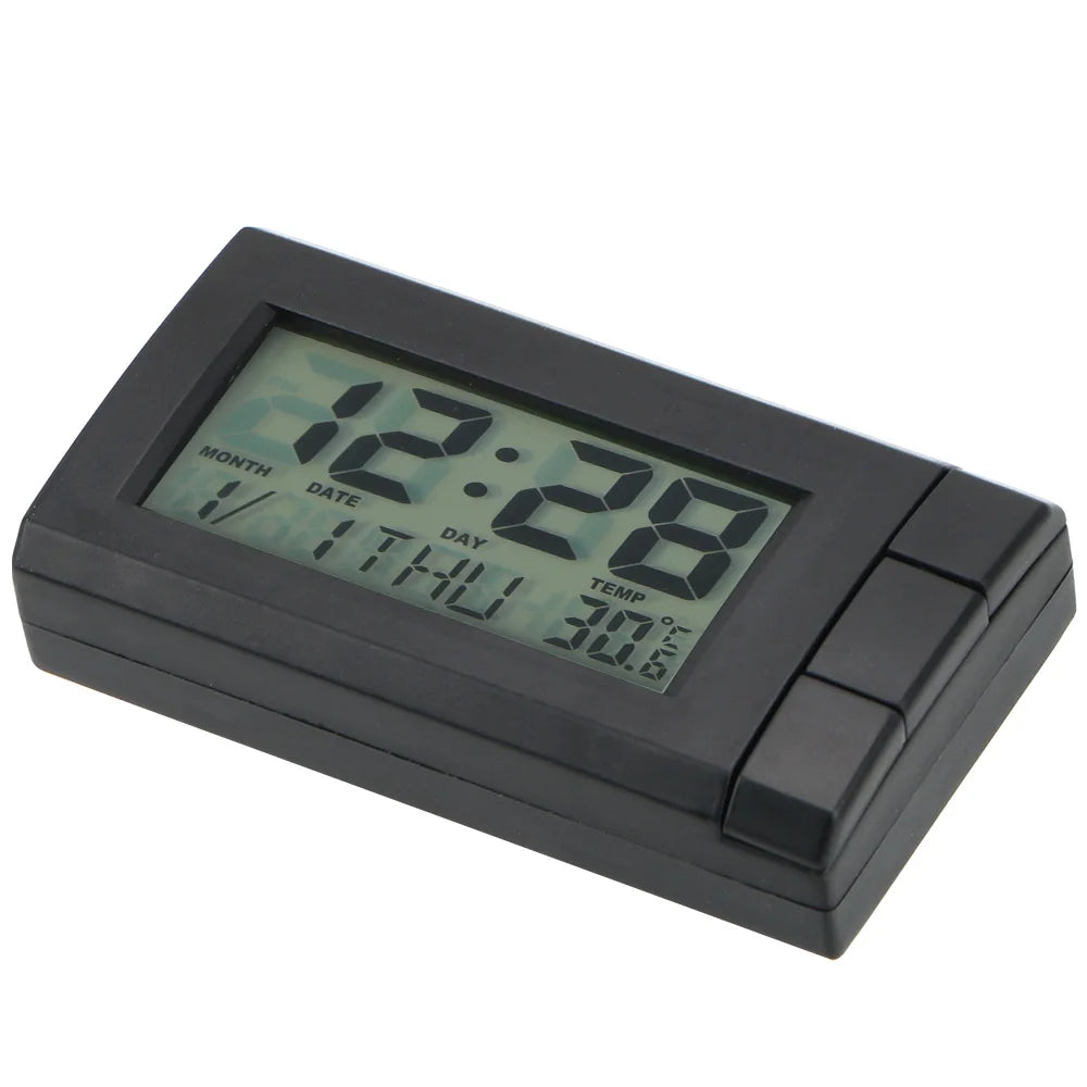 Car Ornaments LCD Digital Display Clock Temperature Electronic Auto