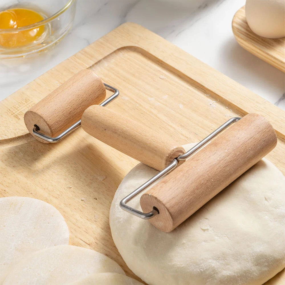 Wood Rolling Pin With Handle for Baking Dough Roller Pastry Pasta Pizza Roller Kitchen Utensils Zpaxo