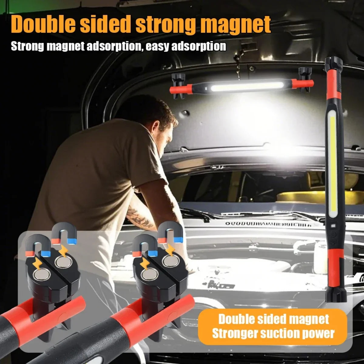ESMARTER Magnetic LED Work Light – 700 Lumen Rechargeable Torch