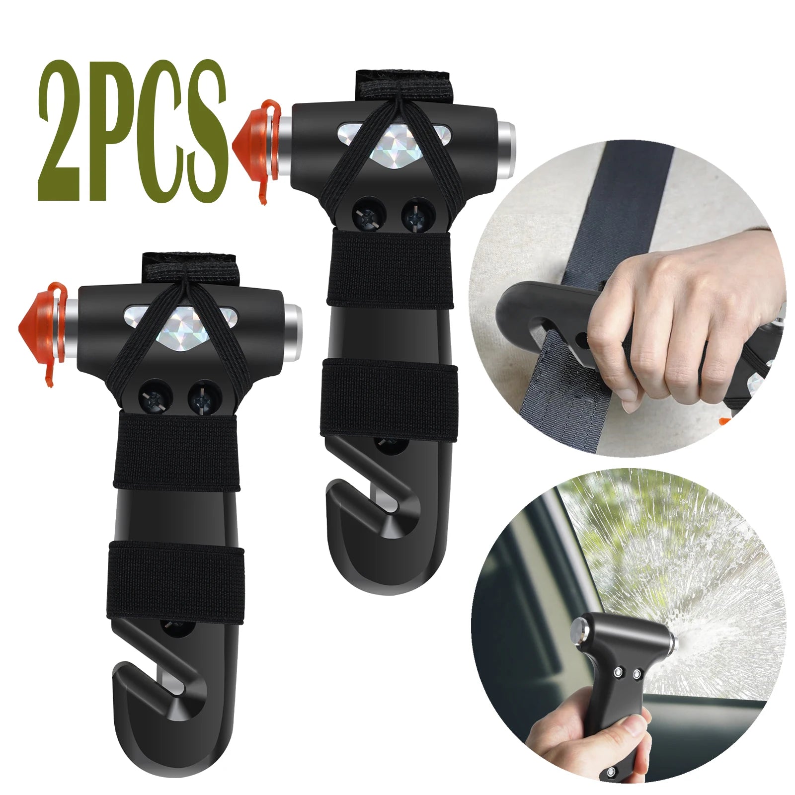 Car Safety Hammer Car Emergency Tool Universal with Belt Cutter Life-Saving 3 In 1 Emergency Glass Window Breaker Rescue Tool Zpaxo