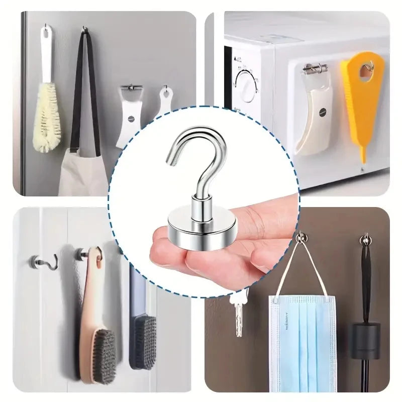 Magnetic Hook Heavy Duty, No Drill Wall Hooks for Bathroom Kitchen, Strong Hold Zpaxo