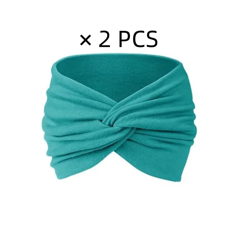 Sports headband for ladies, wide yoga elastic headband, running hair band, sports hair accessory, headwear Zpaxo green