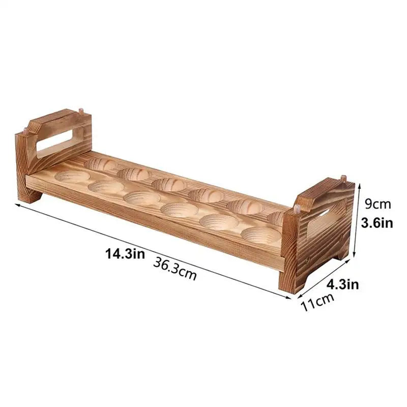 Counter Wooden Egg Holder Collecting Rack Wood Sorter Space Saving