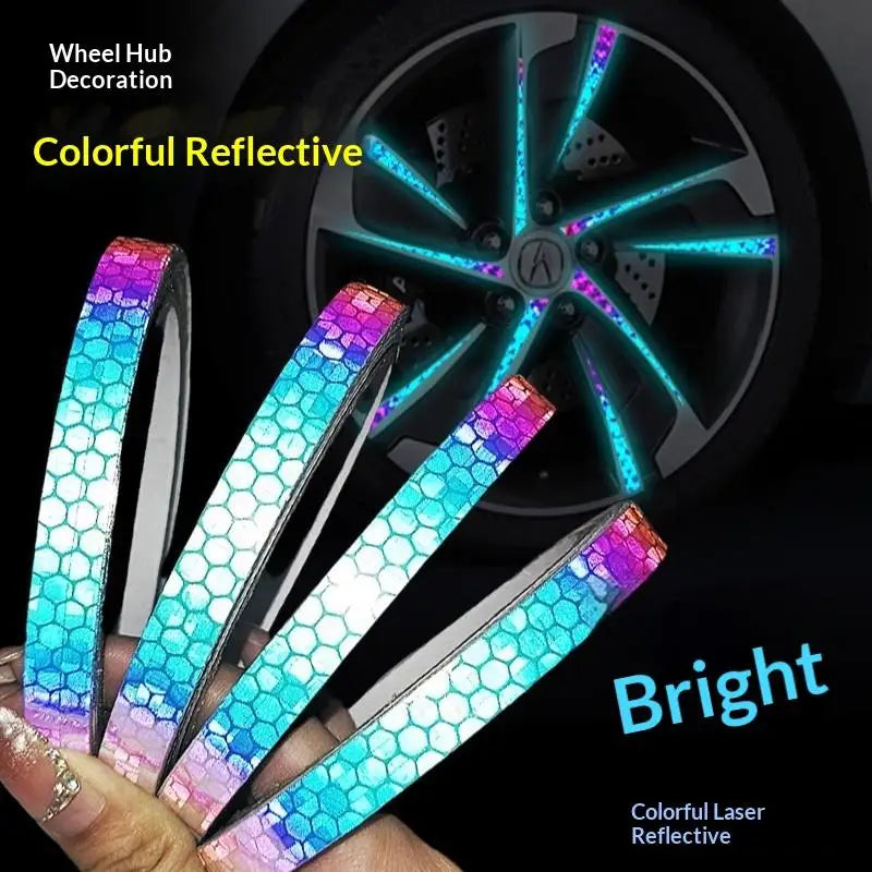 Colorful Reflective Tape Sticker – Wheel Hub Night Safety Strip