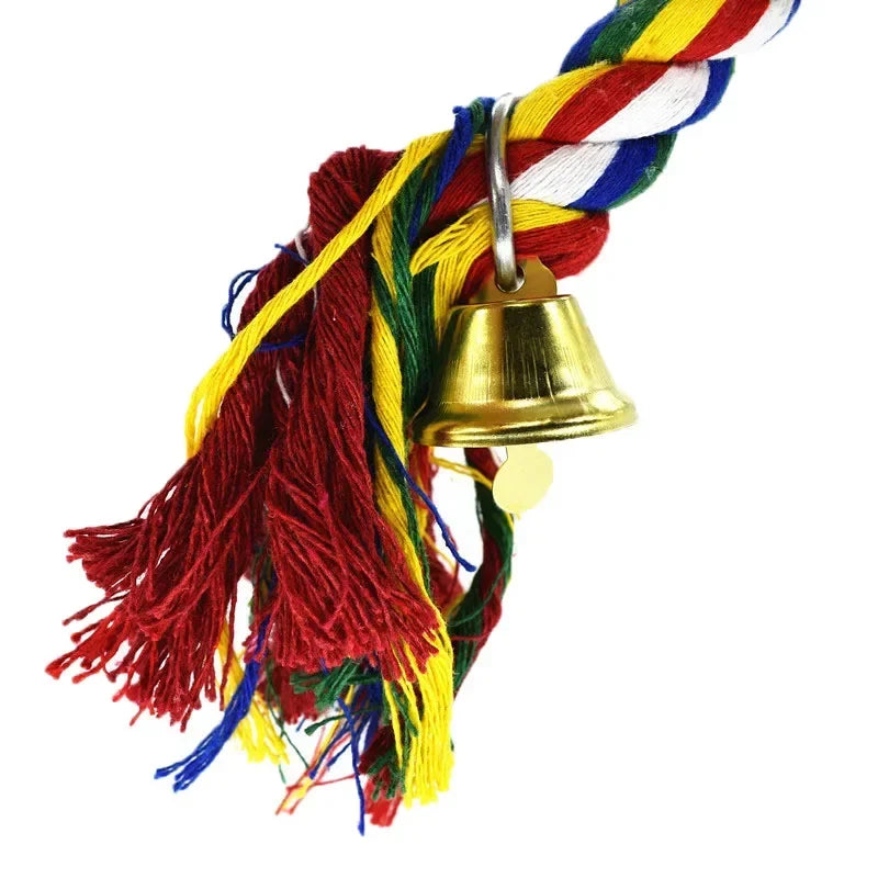 Bird Toys Parrot Climbing Rope Birdcage Suspension Pole Cotton Rope Swivel Ladder Parakeet Training Chew Toys Pet Supplies Zpaxo