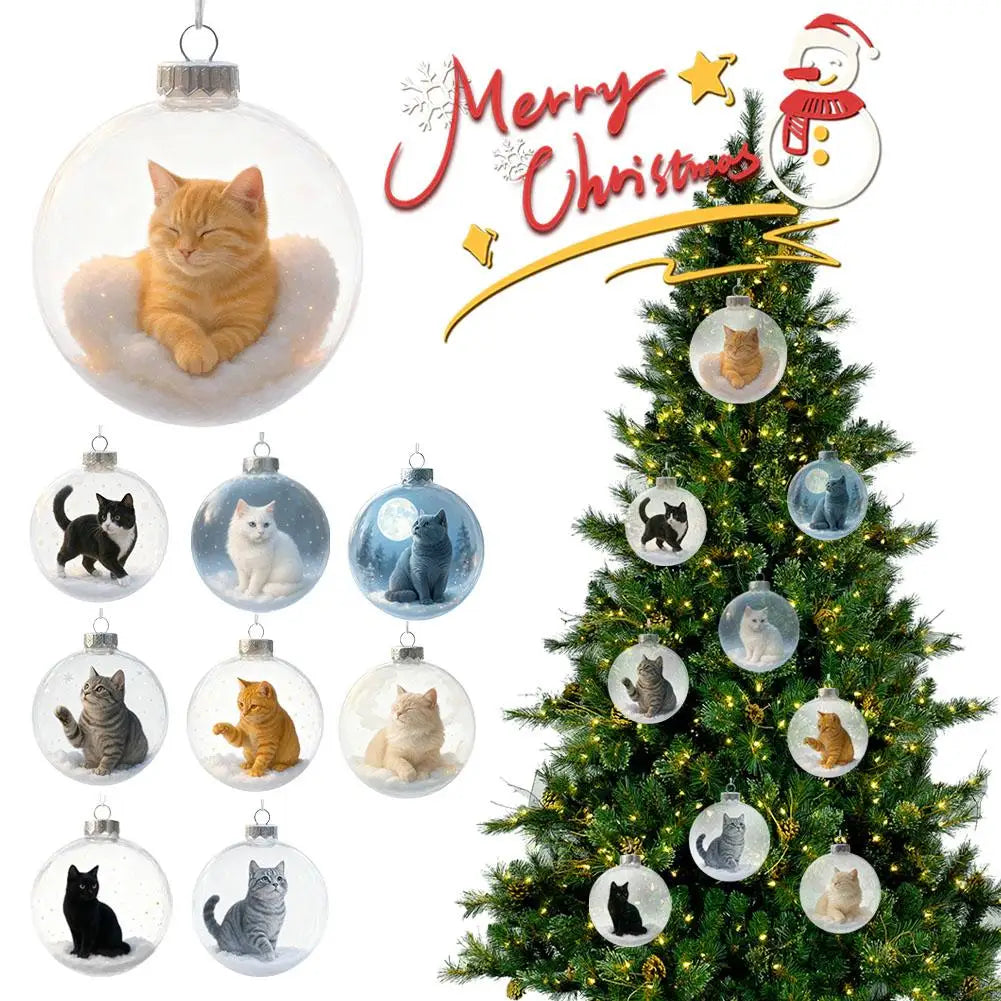 3D Cat Christmas Ornament – Kitten Bauble Tree Decoration Christmas Tree Ornament Zpaxo