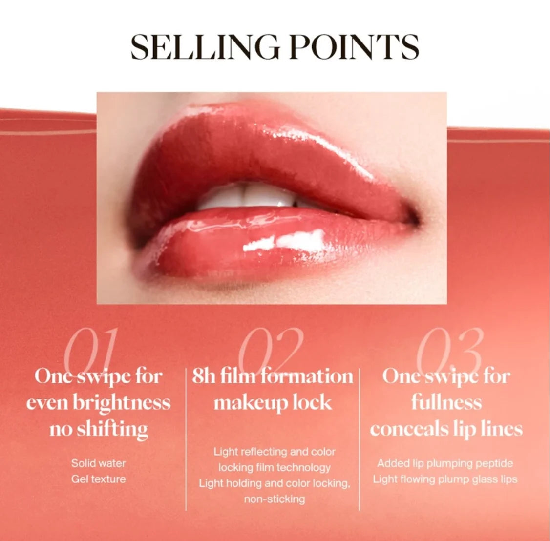 JOOCYEE GLOSSY ROUGE Moisturizer Jelly Lip gloss High Transparency Light flowing Film Lock Lip Makeup Waterproof Makeup Cosmetic Zpaxo