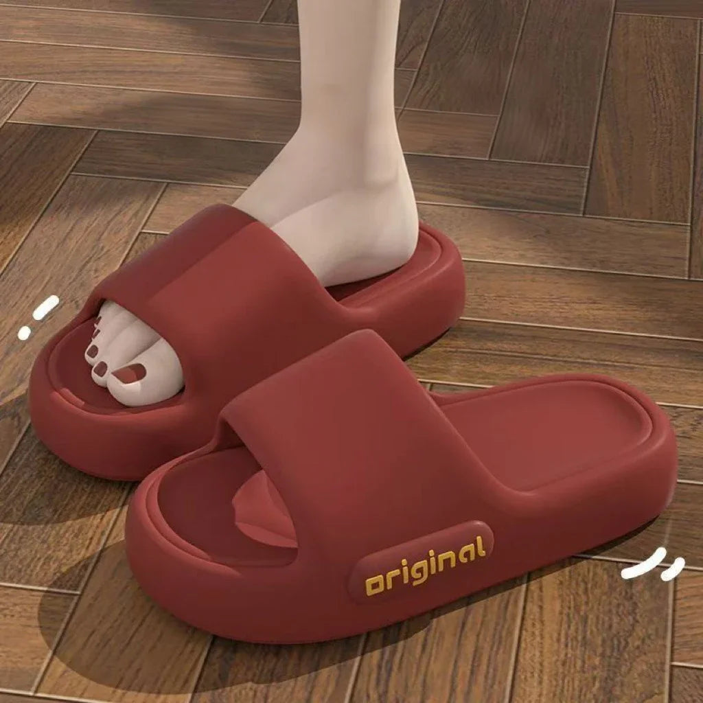 Women Comfy Solid Soft Sole EVA Pillow Slides Couple Non Slip Beach