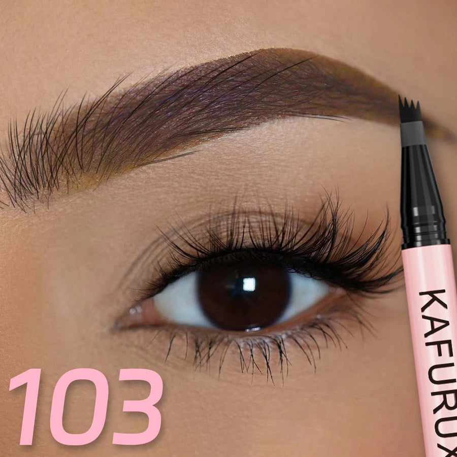 6 Colors Brown Eyebrow Pen Waterproof 4 Split Tip Black Eyebrows
