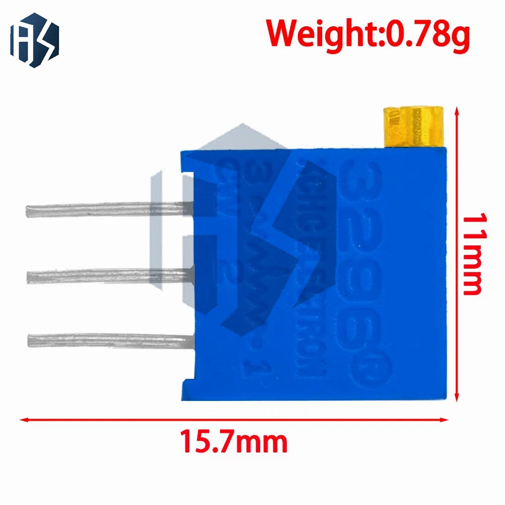 100PCS 3296x 3296 50 100 200 500 ohm 1K 2K 5K 10K 20K 50K 100K 200K 500K 1M ohm 103 100R 200R 500R Trimpot Trimmer Potentiometer Zpaxo