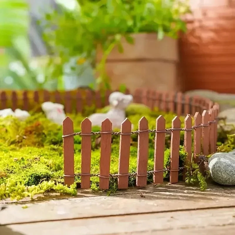 1/2pcs Mini Fence Garden and Bonsai Decoration Fairy Tale Garden Fence Wooden Decoration DIY HandicraftProject Mini Picket Fence Zpaxo