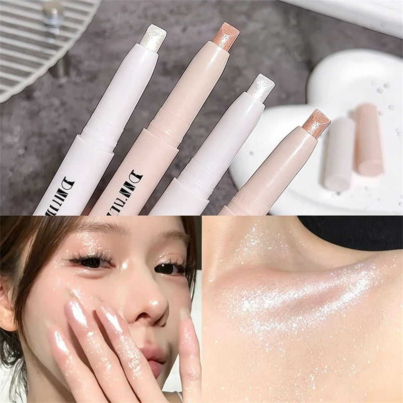 Shiny Pearlescent Eyeshadow Stick Waterproof Long-Lasting Glitter Eye Makeup Monochrome Brightening Highlight Lying Silkworm Pen Zpaxo