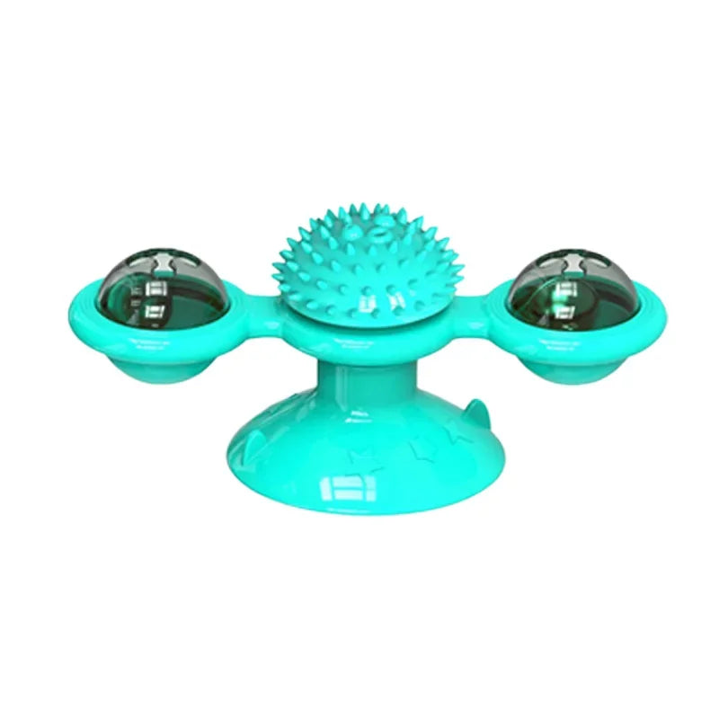 Windmill Cat Toy Interactive Pet Toys Cats Puzzle Game Whirligig Zpaxo Blue