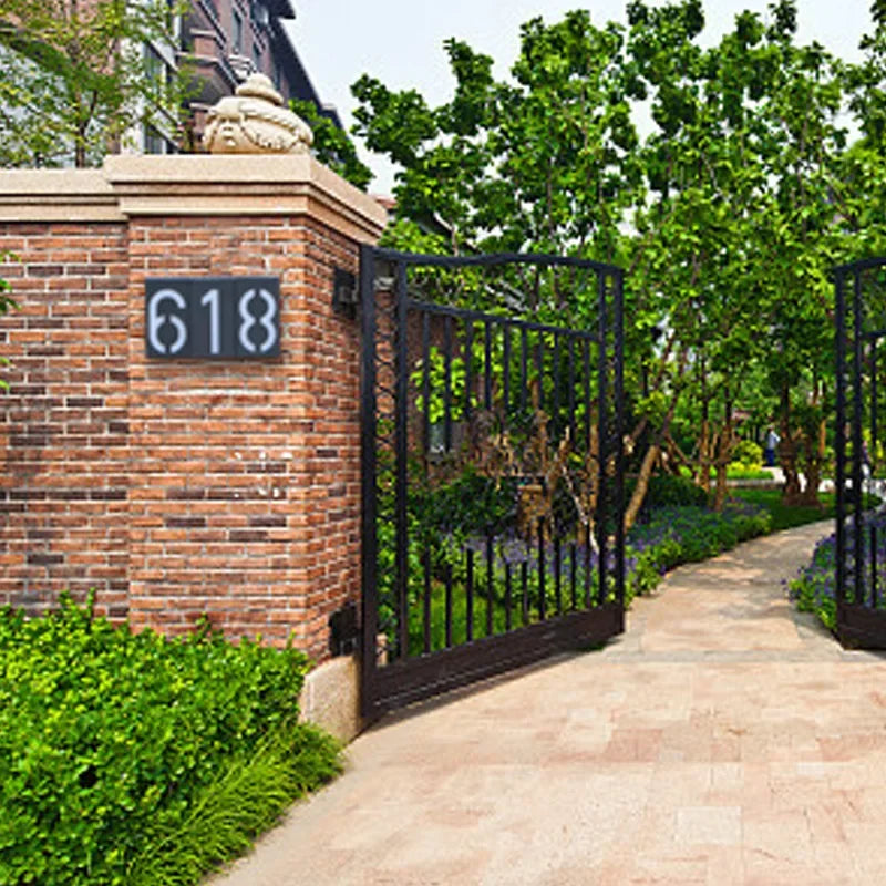 Solar Light House Number LED Doorplate Address Lamps Apply Villa Zpaxo