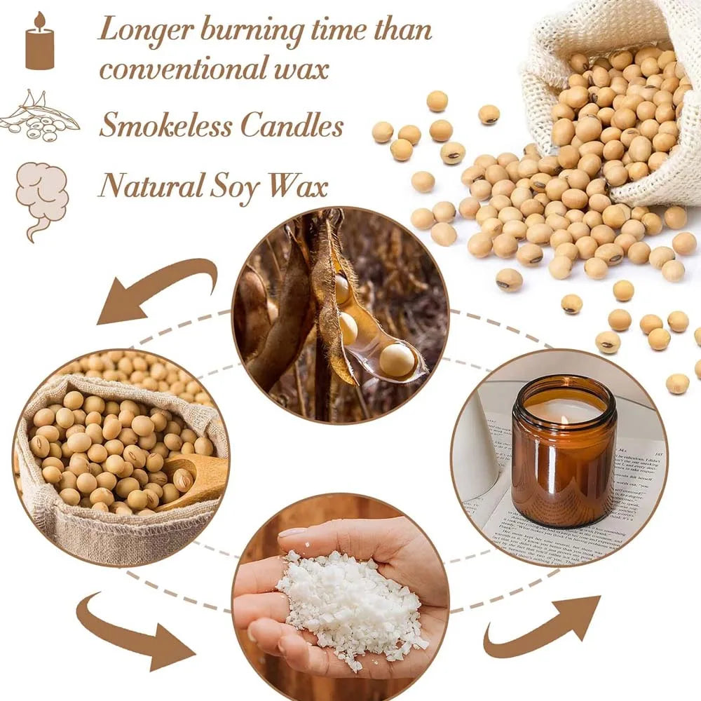 100/500/1000g Natural Soy Wax Flake For DIY Handmade Candles Crafts Additive-Free Scented Candle Raw Material Making Kit Zpaxo
