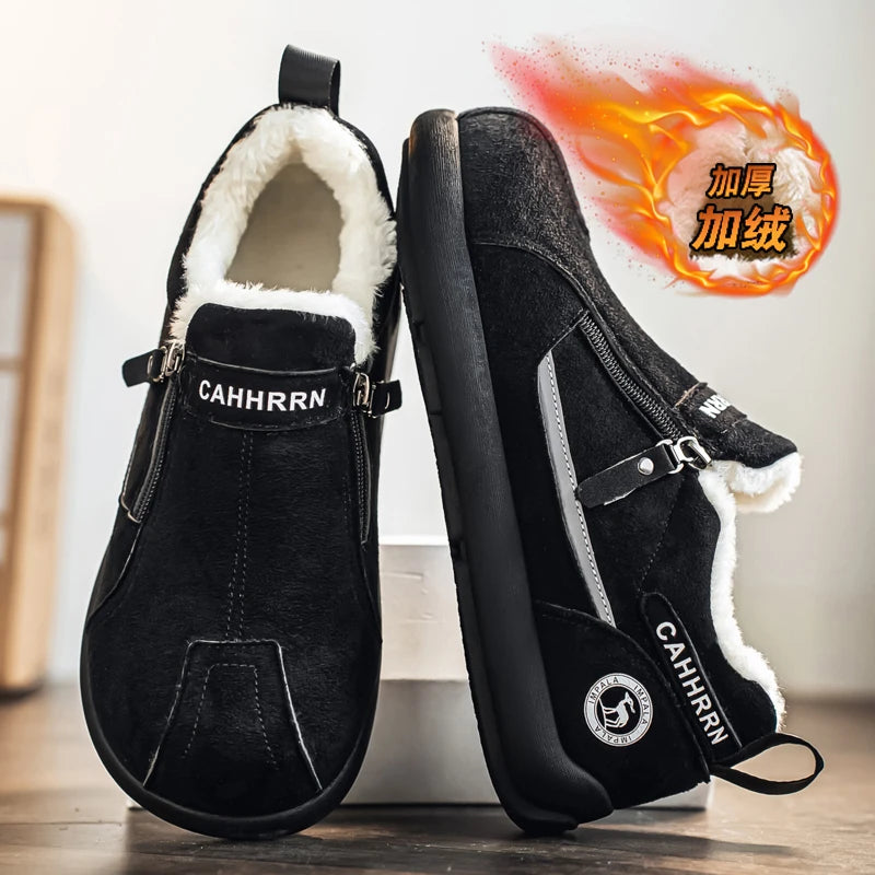 Men Boots Winter Slippers Warm Shoes Waterproof Non-slip Plush