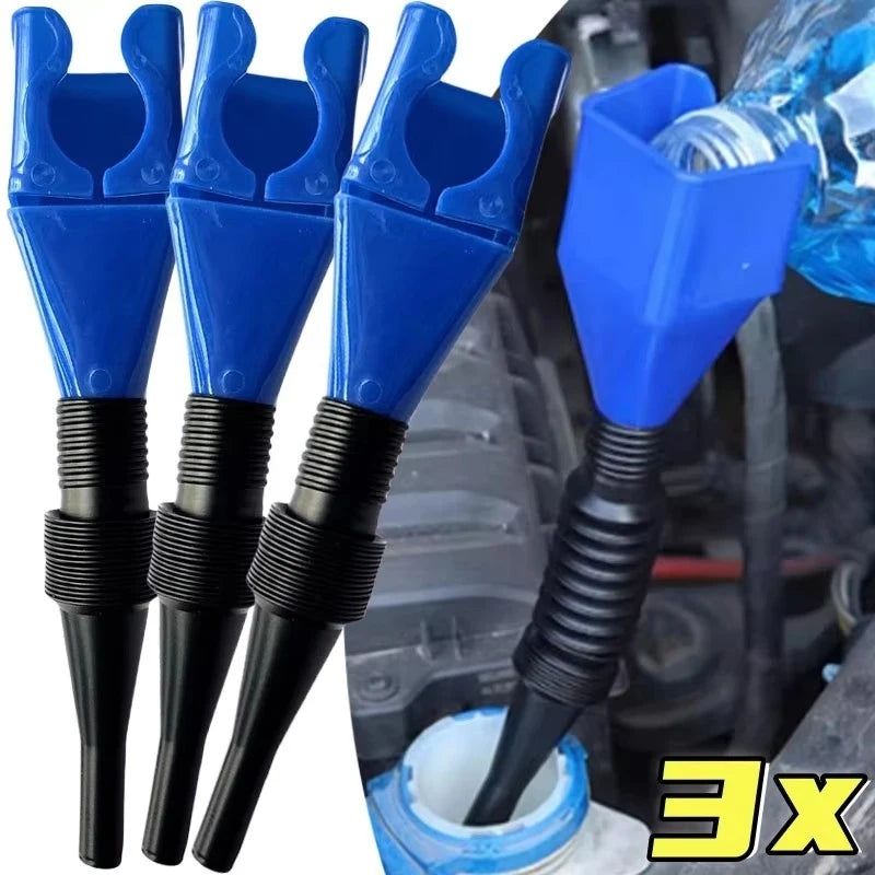 Blue Wide-Mouth Plastic Oil Funnel Set | Automotive Fluid Tool