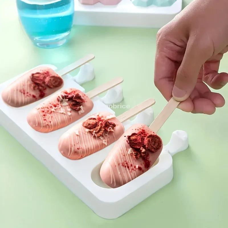 Silicone Ice Cream Mold DIY Chocolate Dessert Popsicle Moulds Tray Ice Cube Maker Homemade Tools Summer Party Supplies Zpaxo