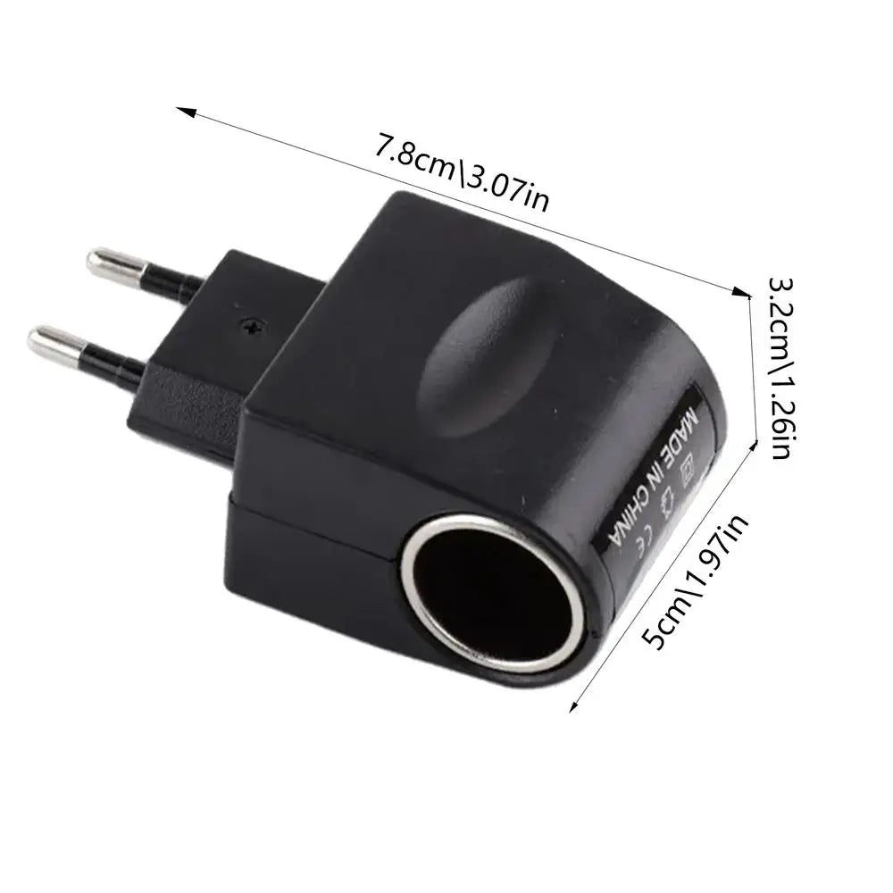 12 Volt Car Adapter 220V 12V LED Indicator Converter Black Automotive