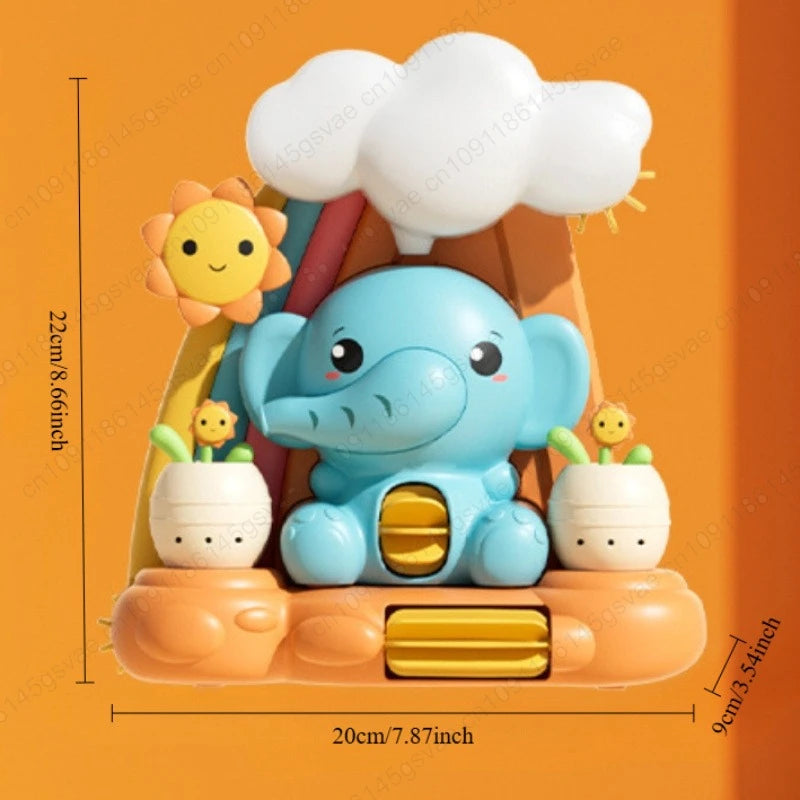 Baby children's water toys, suction cups, turning around, baby elephant water wheel, bathroom shower, male and female baby bath Zpaxo