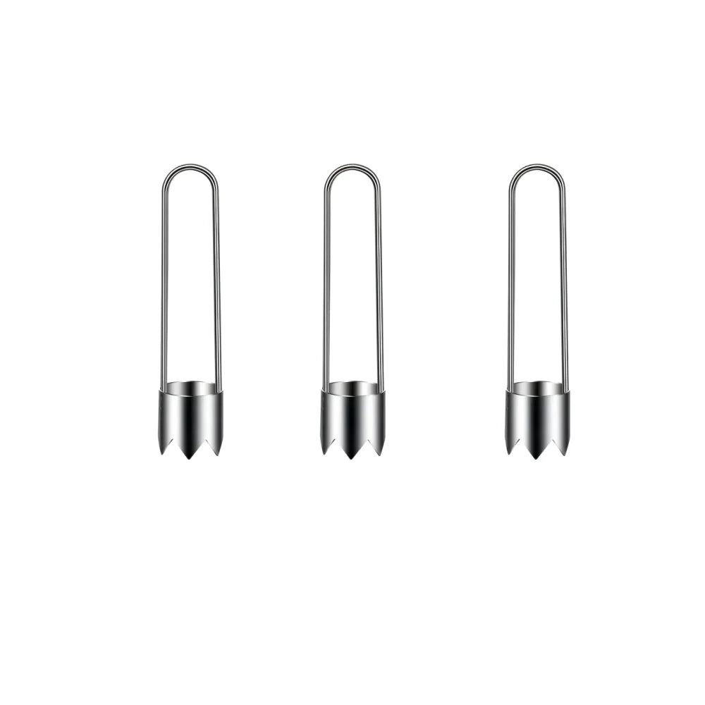 Stainless Steel Fruit Vegetable Corer, Efficient Core Remover Tool for Apple Pepper Tomato Cucumber, Easy Home Kitchen Gadget Zpaxo 3pcs