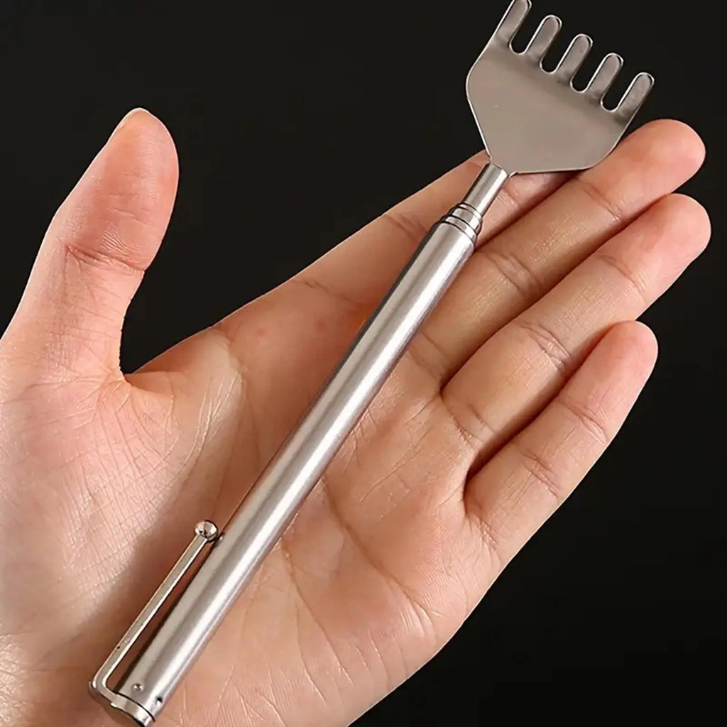 Extendable Telescopic Stainless Steel Back Scratcher & Massager Back Scratcher Zpaxo