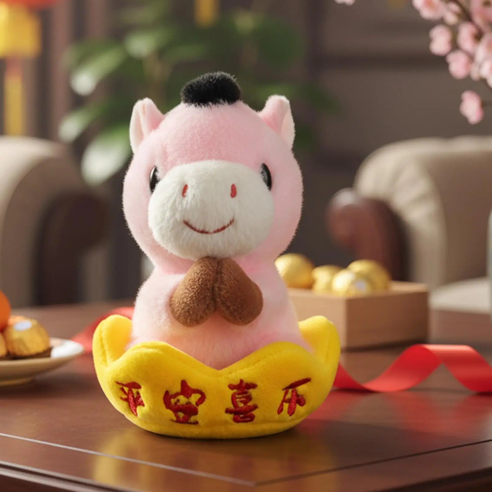 For Horse Year Mascot Doll Plush Toy Spring Festival Animal Keychain Ornaments Plush Horse Keychain For Children Boys Holiday Zpaxo