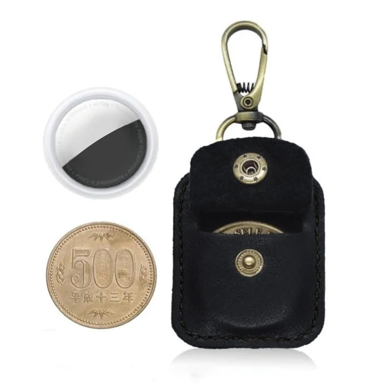 PU Leather Ring Holder Keychain Jewelry Travel Storage Box