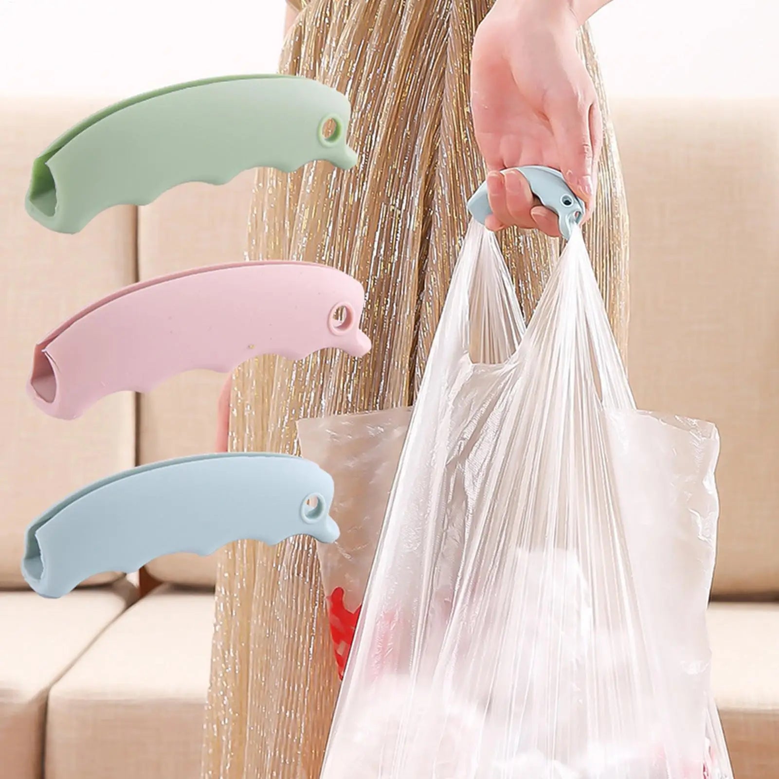 Silicone Ergonomic Bag Carrier Anti Slip Hand Grip Shopping Handle