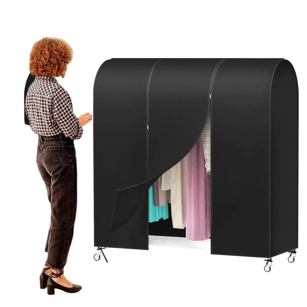 Clothes Rack Cover Dustproof Smooth Zipper Large Capacity Closet