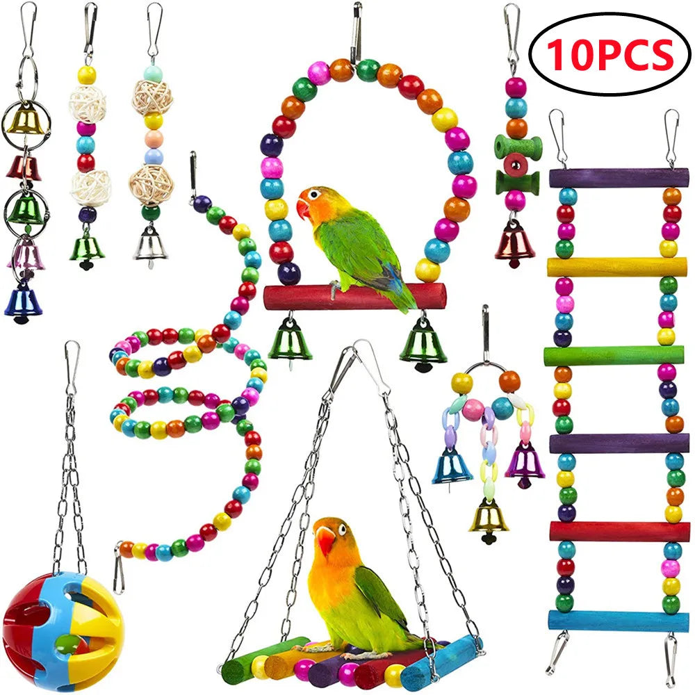 Combination Bird Toys Swing Chewing Training Small Parrot Hanging