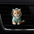 Cute cat acrylic car aromatherapy, long-lasting fragrance, vent clip, decorative and aromatherapy Zpaxo blue