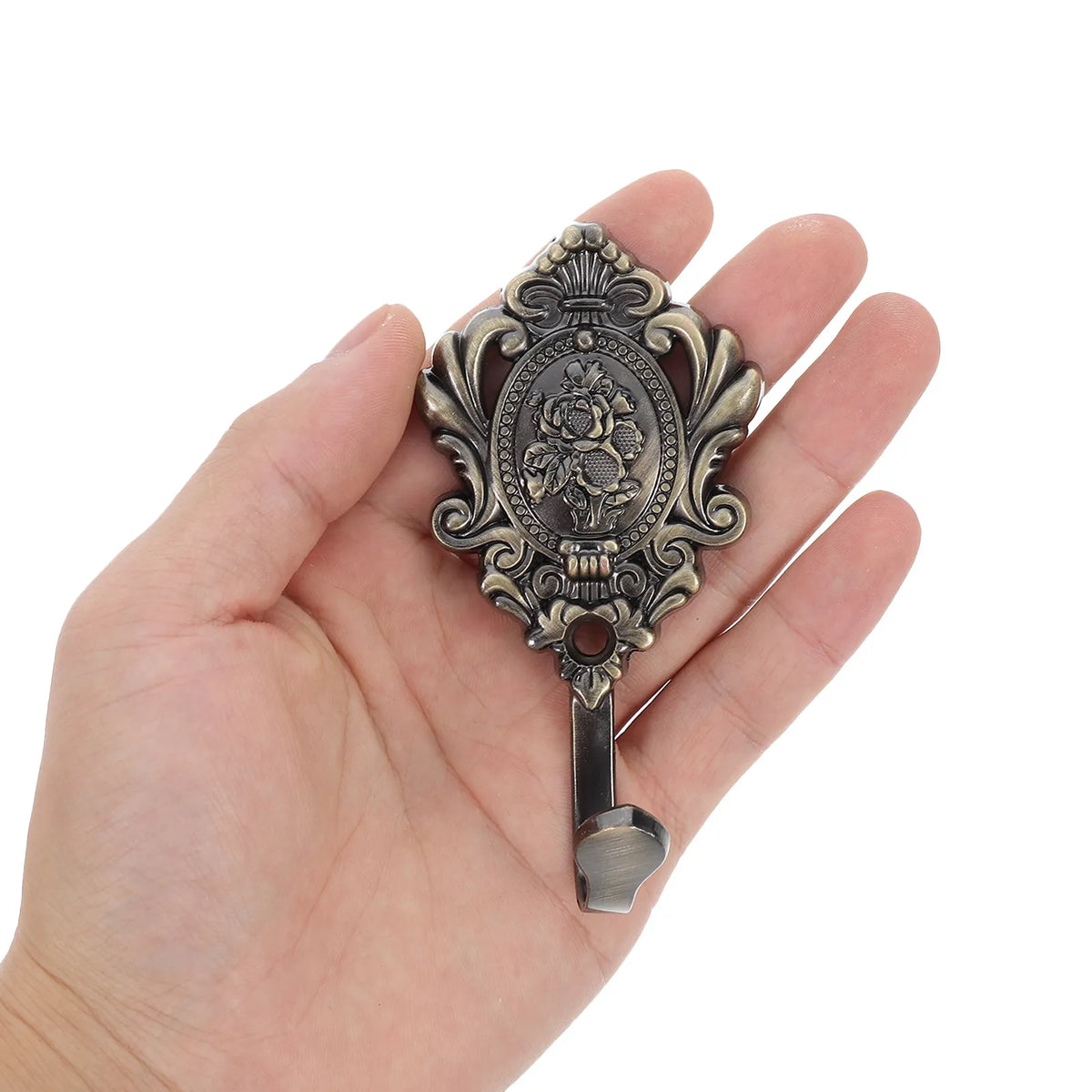 Sleek Black Metal Embossed Wall Hooks Vintage Decorative Coat Hat Zpaxo Default Title