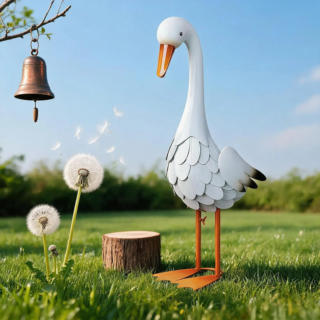 Porch Goose Metal Animal Statue Garden Goose for Front Porch Yard Patio Balcony Garden Lawn Entryway Indoor Outdoor Zpaxo