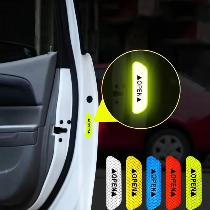 Reflective Car Door Safety Warning Stickers – 4 to 16 Pack