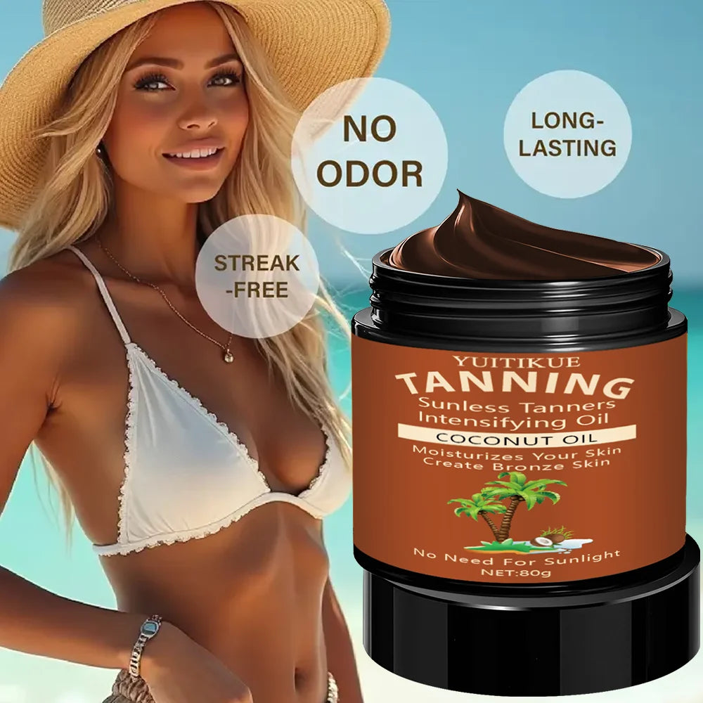 YUITIKUE Sunless Self Tanning Cream | Natural Glow Bronzer 80g Self Tanning Cream Zpaxo