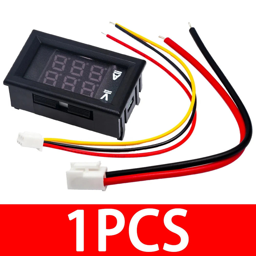 0.28" Red/Blue Dual LED Digital Meter (1PCS): DC 0-100V 10A Voltmeter-Ammeter Panel – For DC Voltage & Current Measurement Zpaxo 1PCS