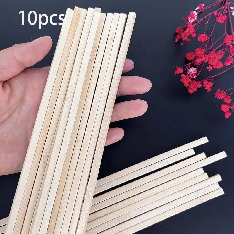 10pcs Wood Sticks 30cm Rectangle Unfinished Wooden Strips Wood Dowels Strips Dowel Rods Natural Wood Craft Sticks for Craft Zpaxo Original color