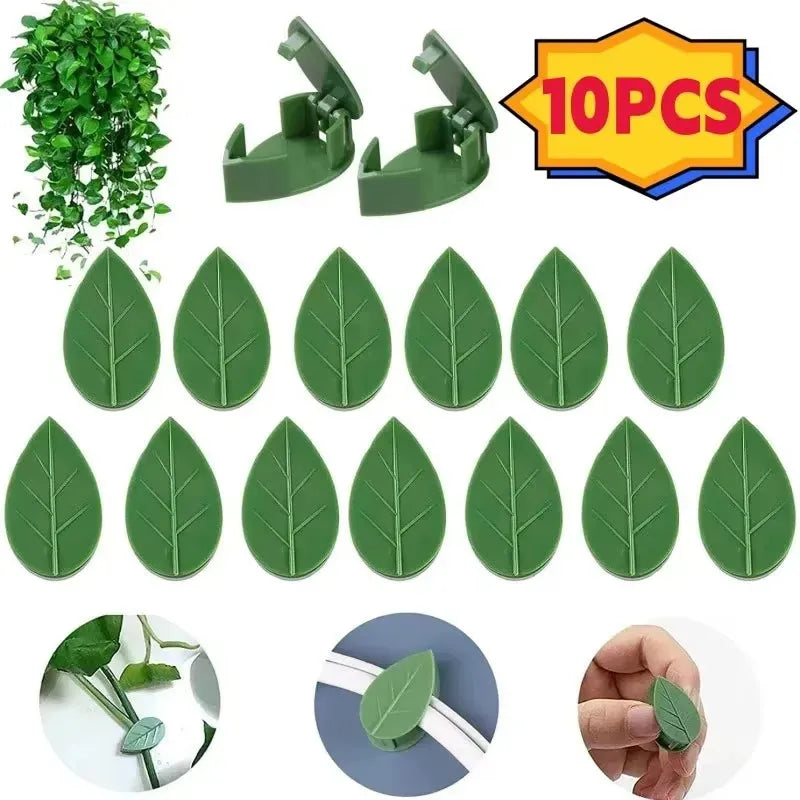 10-Pack Leaf Plant Climbing Wall Clips & Cable Organizer