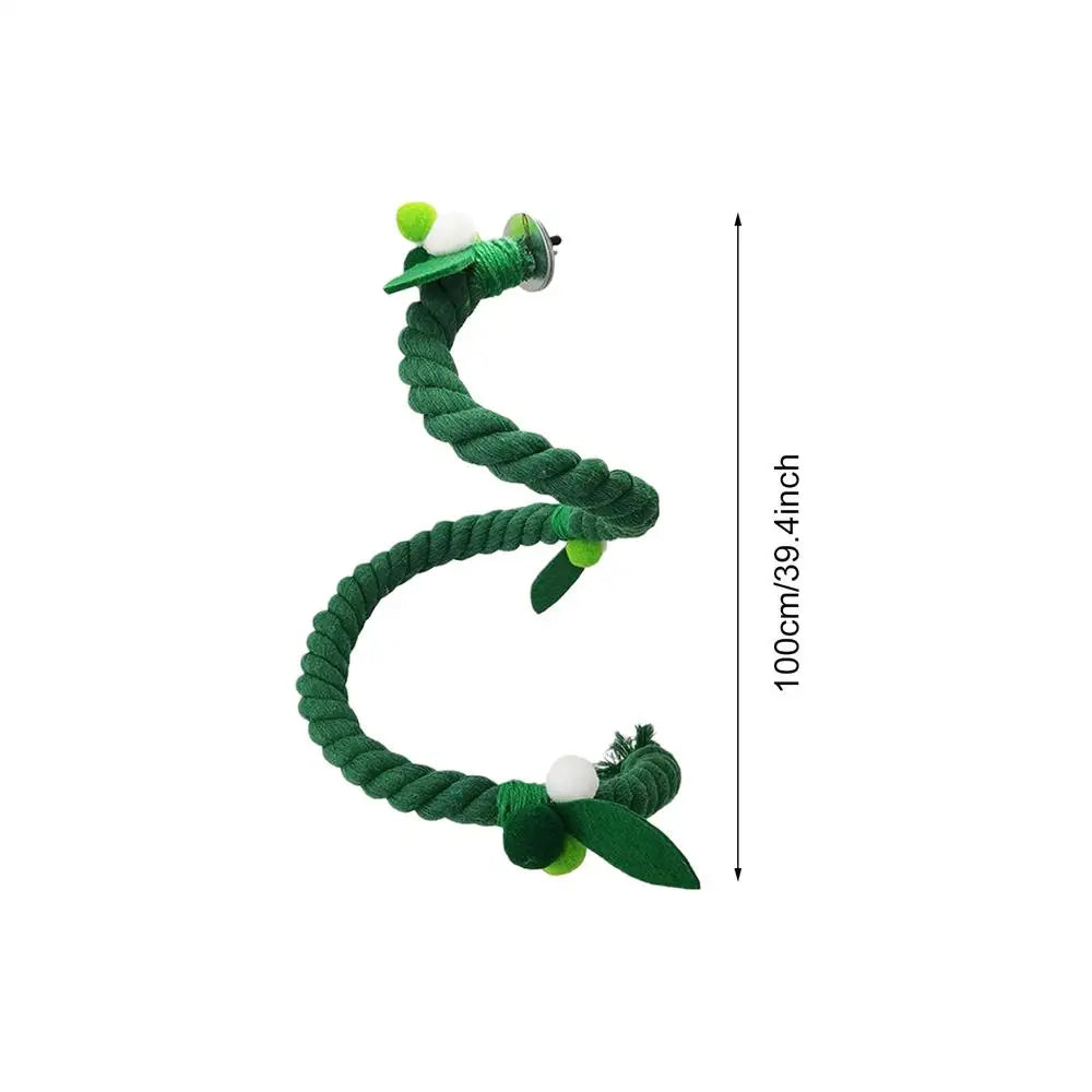 Rope Perch Flexible Standing Green Chewing Toy Climbing Swing Bird