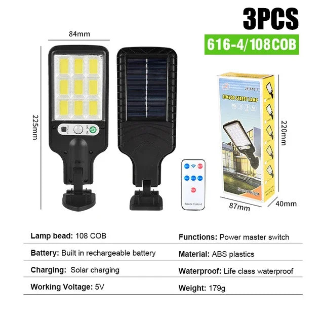 108COB Solar Outdoor Light – Motion Sensor, 3 Modes, IP65