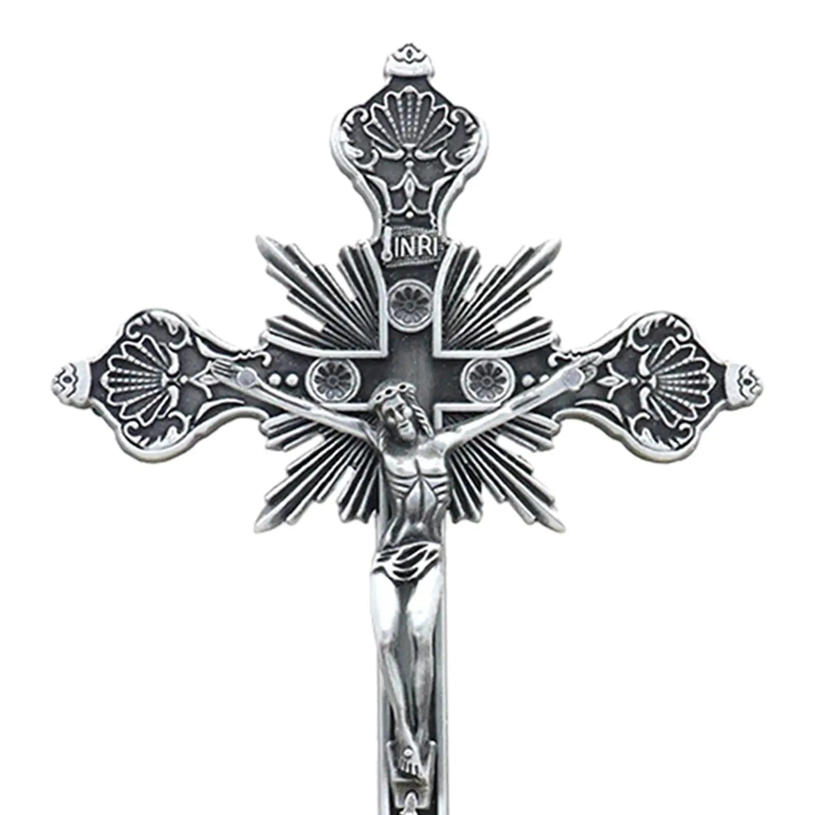 Jesus Crucifix Collection Catholic Figurine Standing Crucifix for Christian Decoration Home Decor Tabletop Chapel Prayers Zpaxo