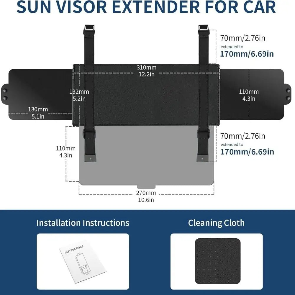 Universal Car Sun Visor Extender Adjustable Sunshade Cover Anti-glare Zpaxo